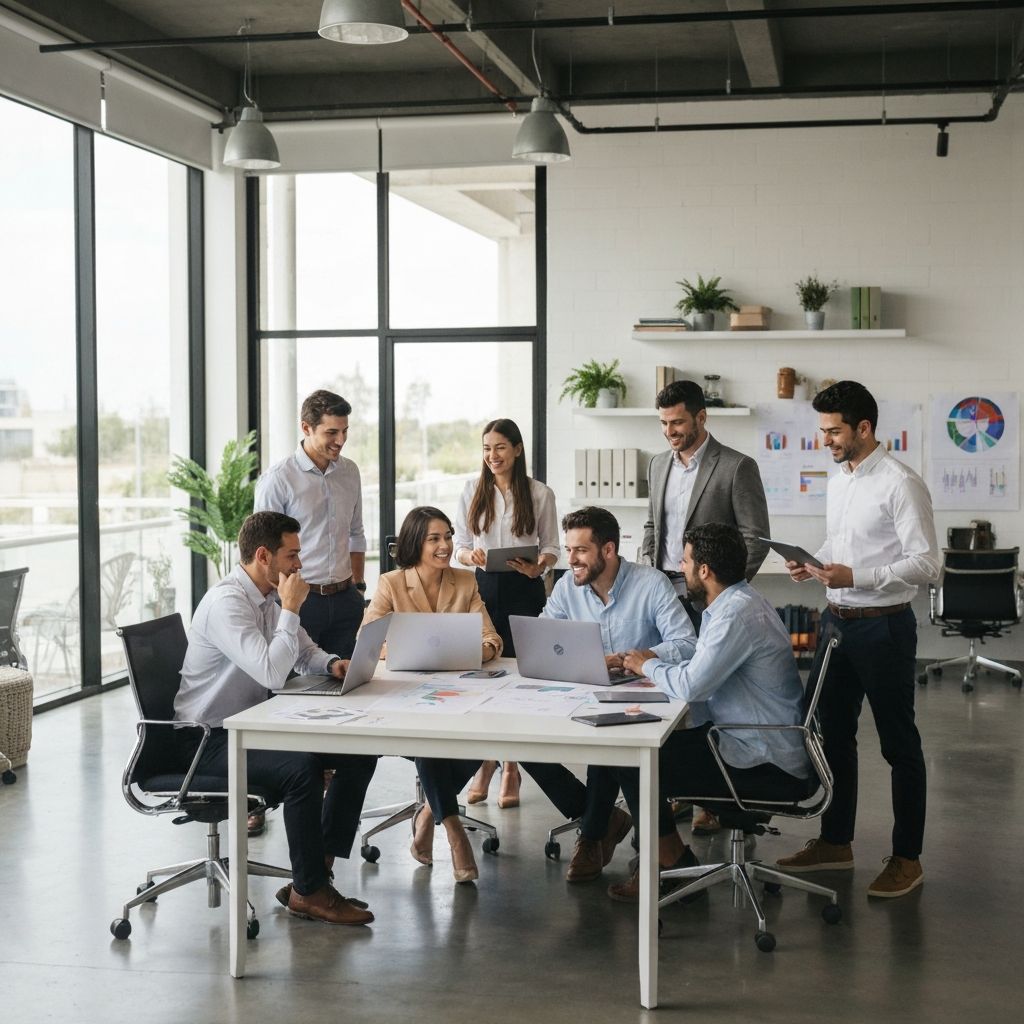 فريق عمل محترف في بيئة عمل حديثة