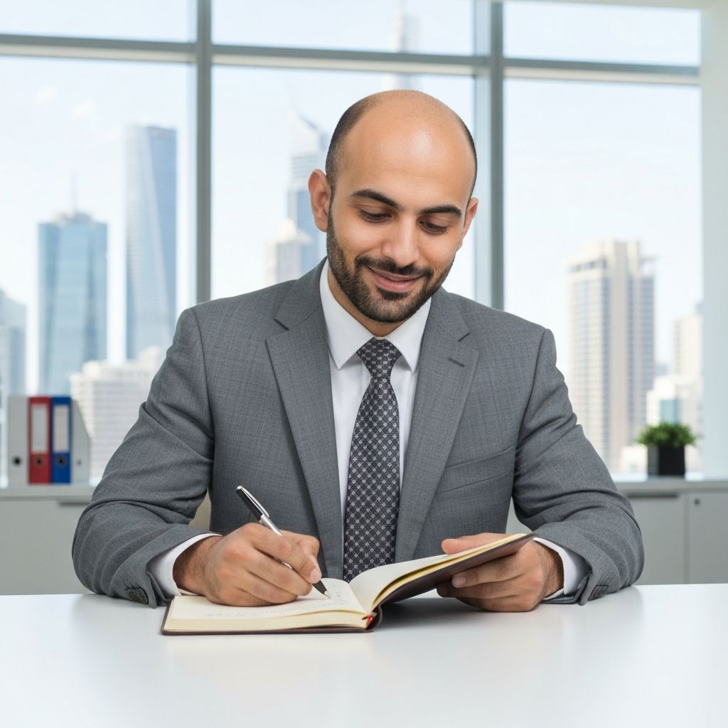 شخص محترف يخطط لتطوير مساره المهني